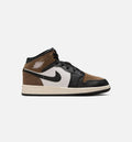 Air Jordan 1 Mid Grade School Shoes – Black / Phantom / Palomino / University Red