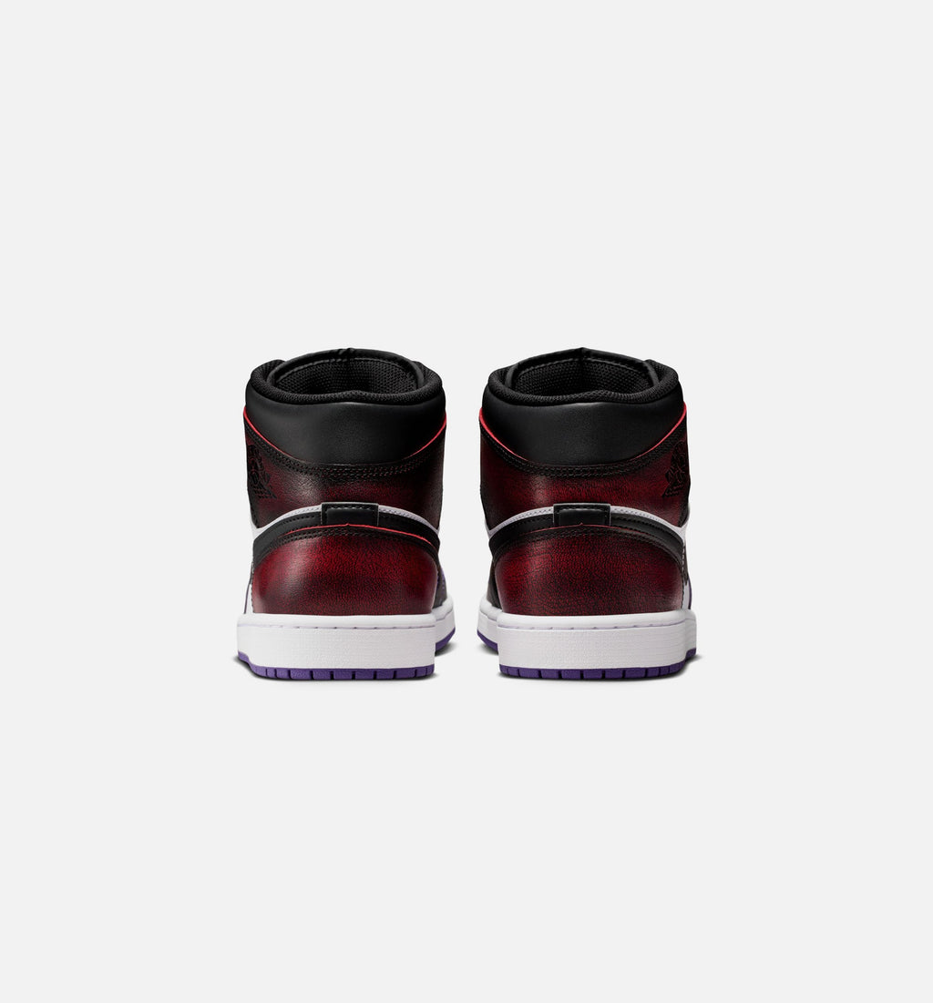 Air Jordan 1 Mid SE Men's Shoes – True Red / White / Court Purple / Black