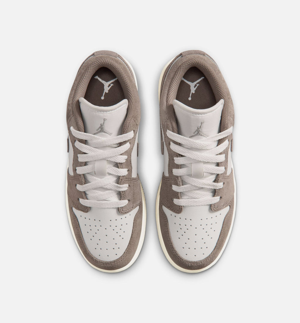 Air Jordan 1 Low Grade School Shoes – Olive Grey / Enigma Stone / Summit White
