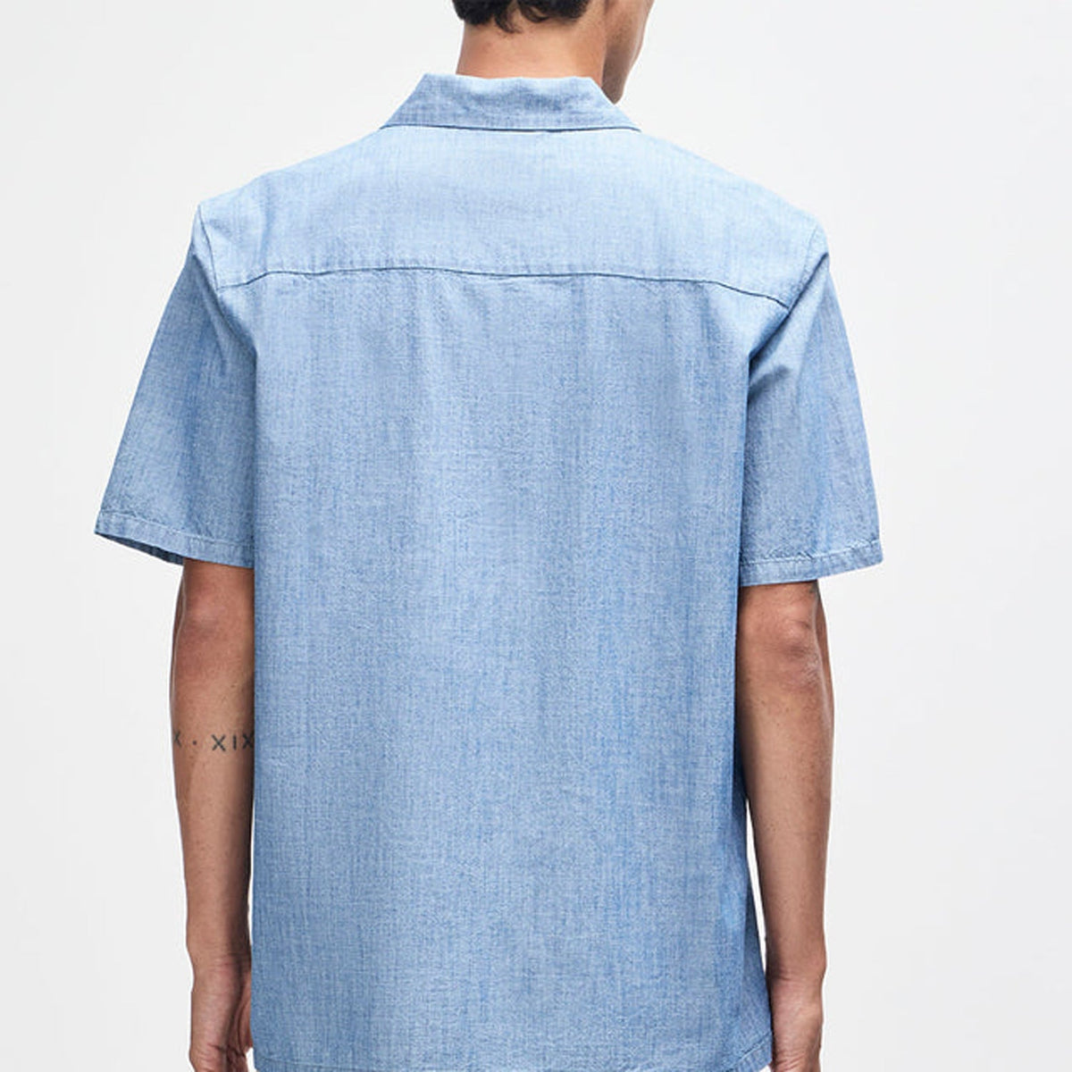 Deus Forecourt Chambray Shirt: Mid Indigo