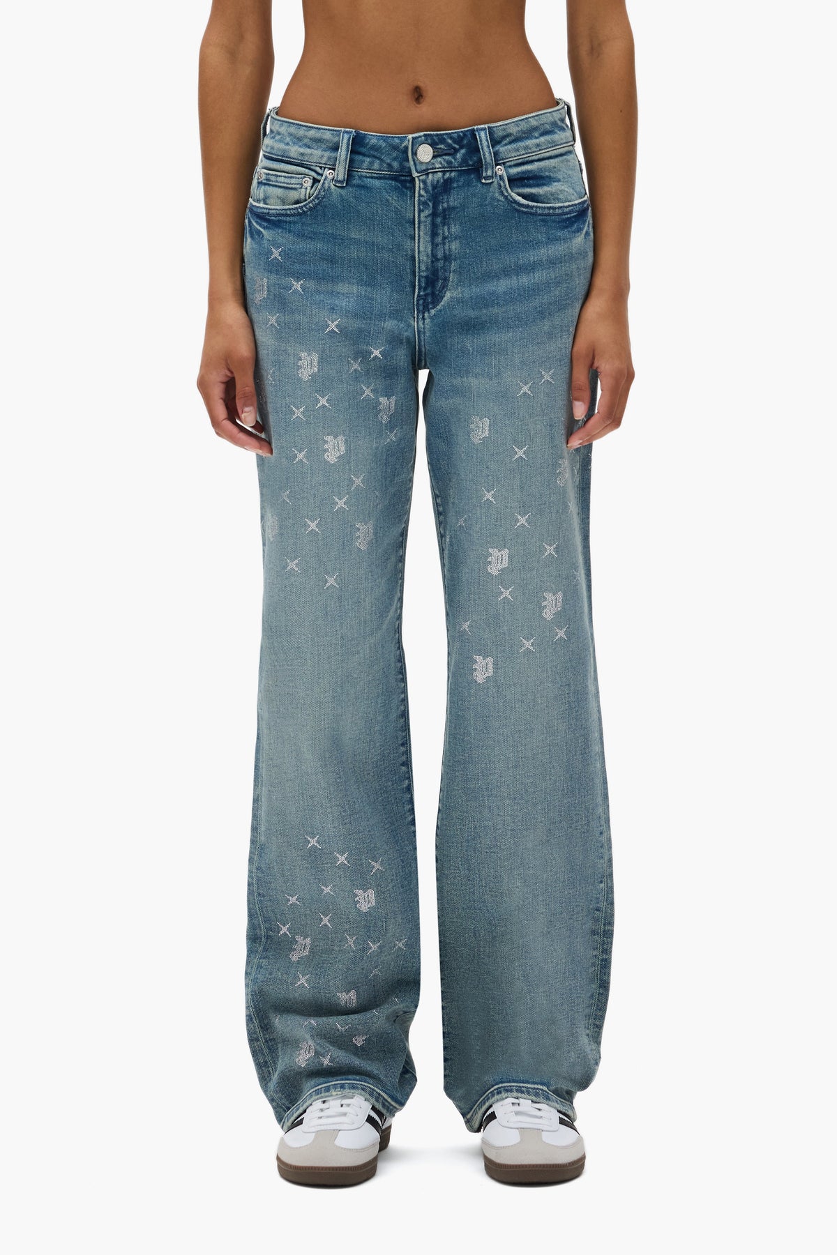 Slim Straight Monogram Bling