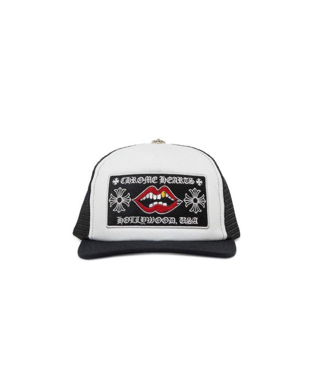 Chrome Hearts Chomper Hollywood Trucker Hat Black/ White