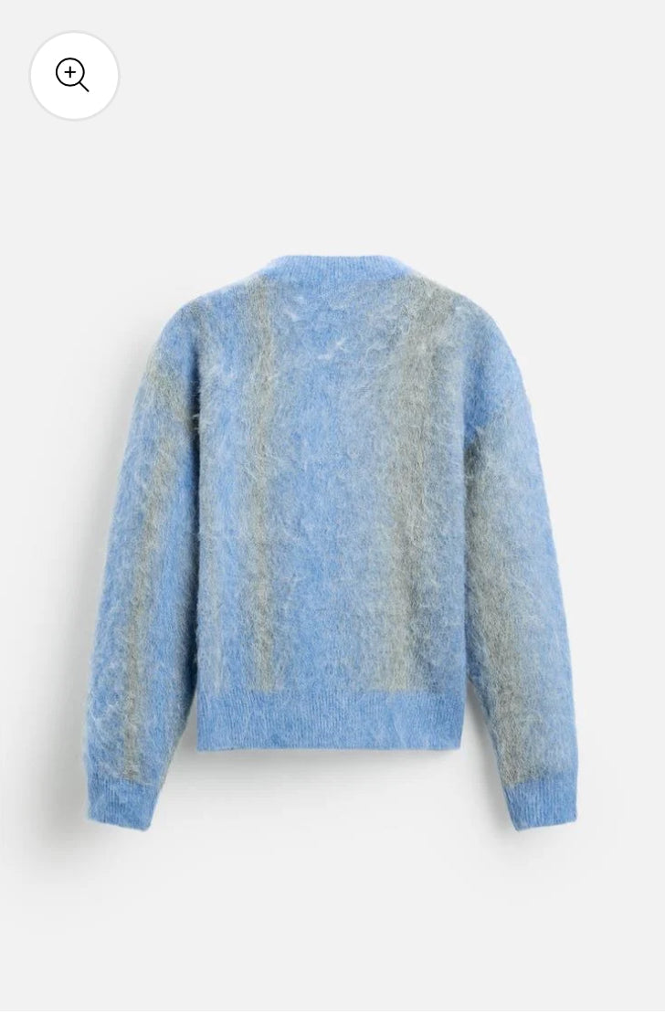 Brushed Blue Knitted Sweater