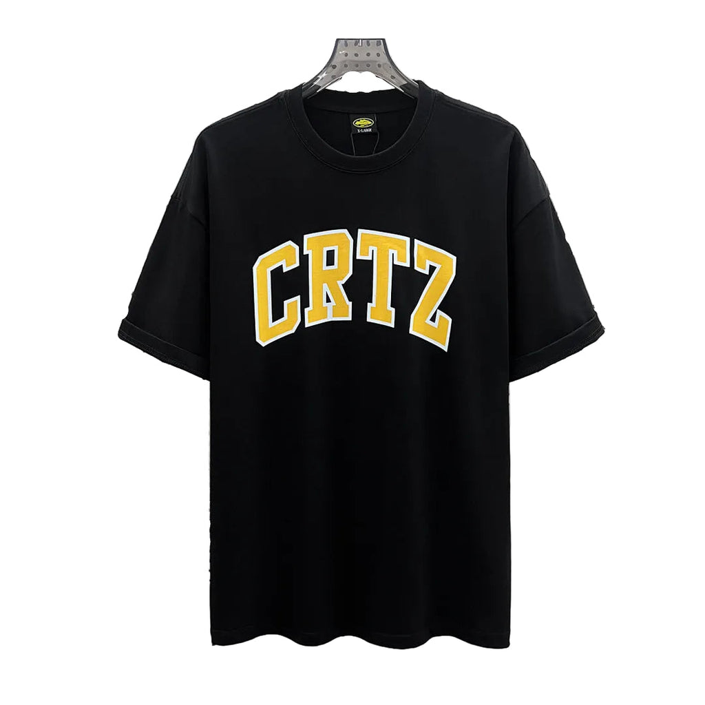 Corteiz CRTZ Arch Logo Oversized Tee – Black/Yellow