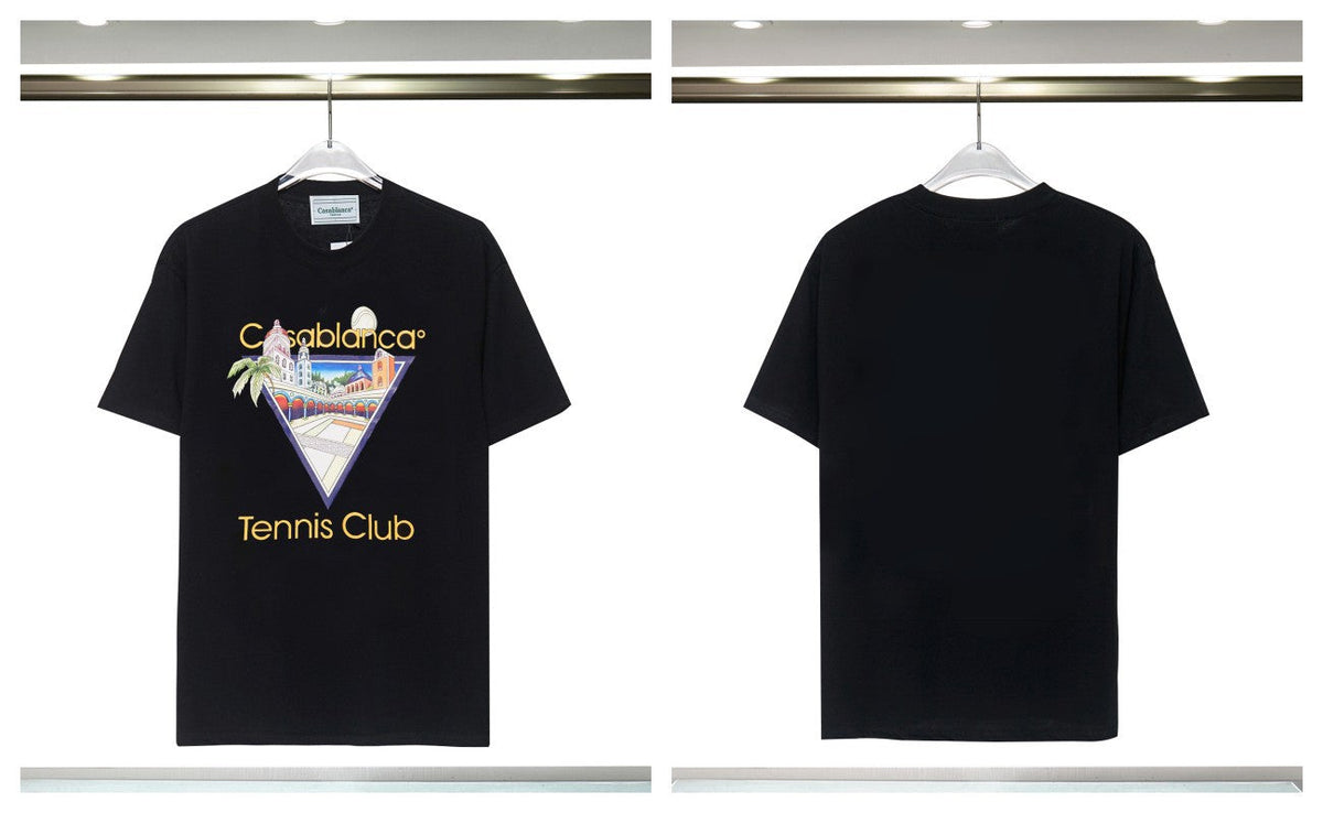 Casablanca Tennis Graphic T-Shirt Loose Oversized Short Sleeve Tee