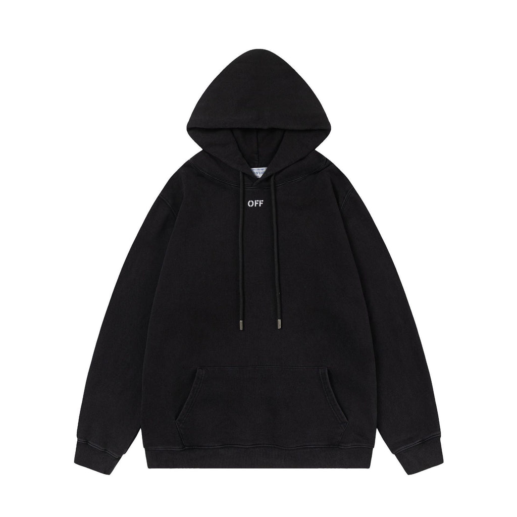 Off-White Colorful Figure Painting Graphic Washed Hoodie