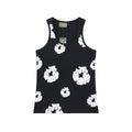 Denim Tears Black All Over White Floral Wreath Print Ribbed Slim Tank Top