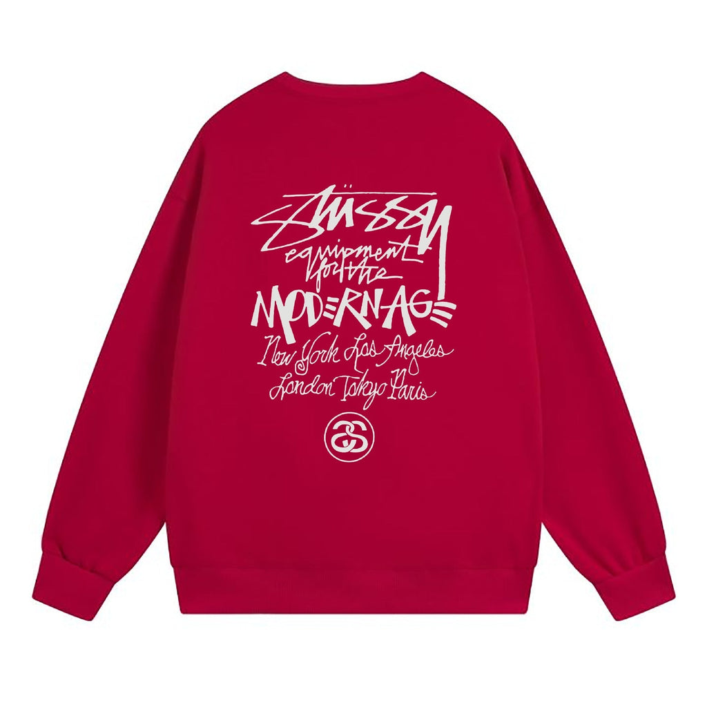 Stussy Sweatshirts Crew Neck Fleece Sweater