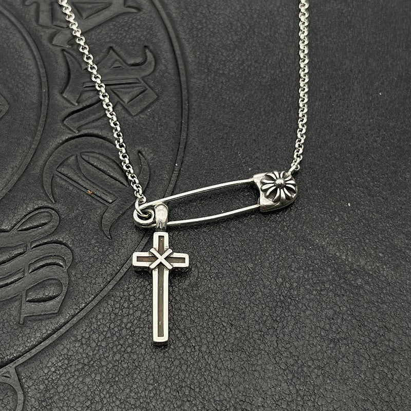 Chrome Hearts pin necklace with various elements