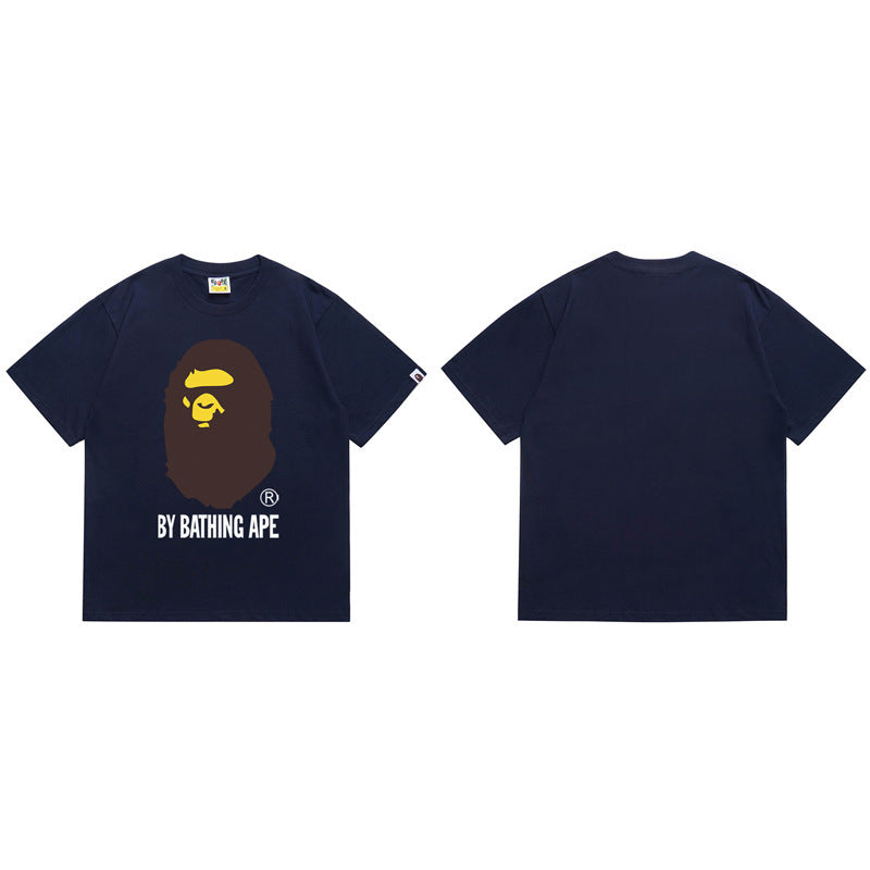 BAPE Ape Shark Graphic Print Loose Unisex Heavyweight Cotton T-Shirt