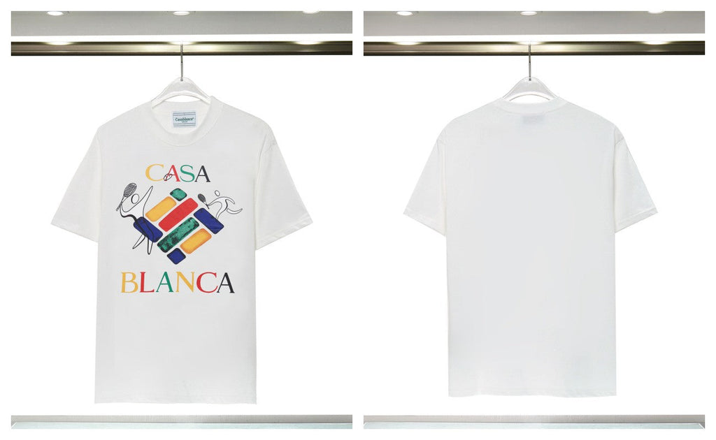 Casablanca Tennis Graphic T-Shirt Loose Oversized Short Sleeve Tee