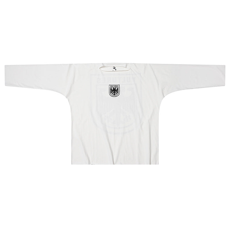 Kanye Vultures Album Graphic Cut-and-Sew Long Sleeve Crewneck T-Shirt