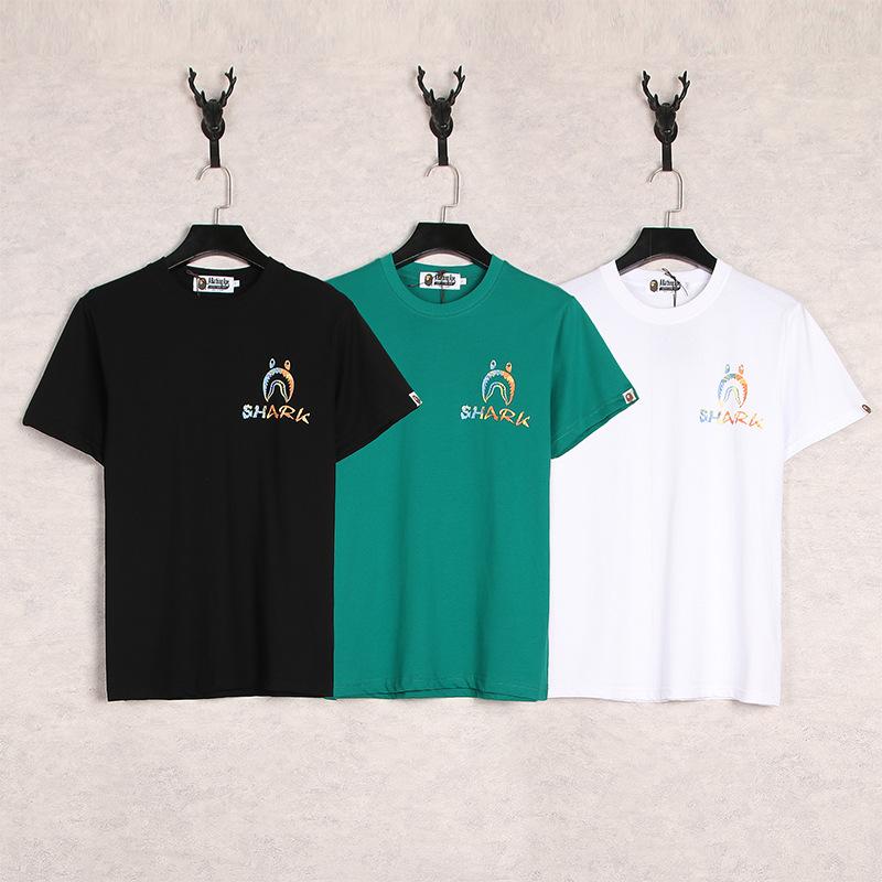 Bathing Ape T-Shirt Summer Short Sleeve Letter Print Round Neck Pullover T-shirt