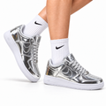 Nike Air Force 1 Low Metallic Silver Unisex Sneakers Style 16
