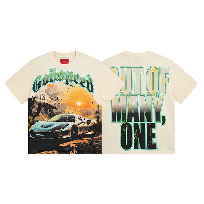 Godspeed Cream Car Graphic Short-Sleeve T-Shirt