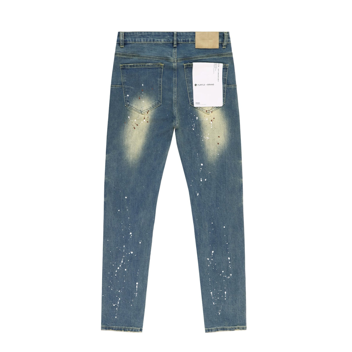 Purple Brand Blue Distressed Paint Splatter Jeans