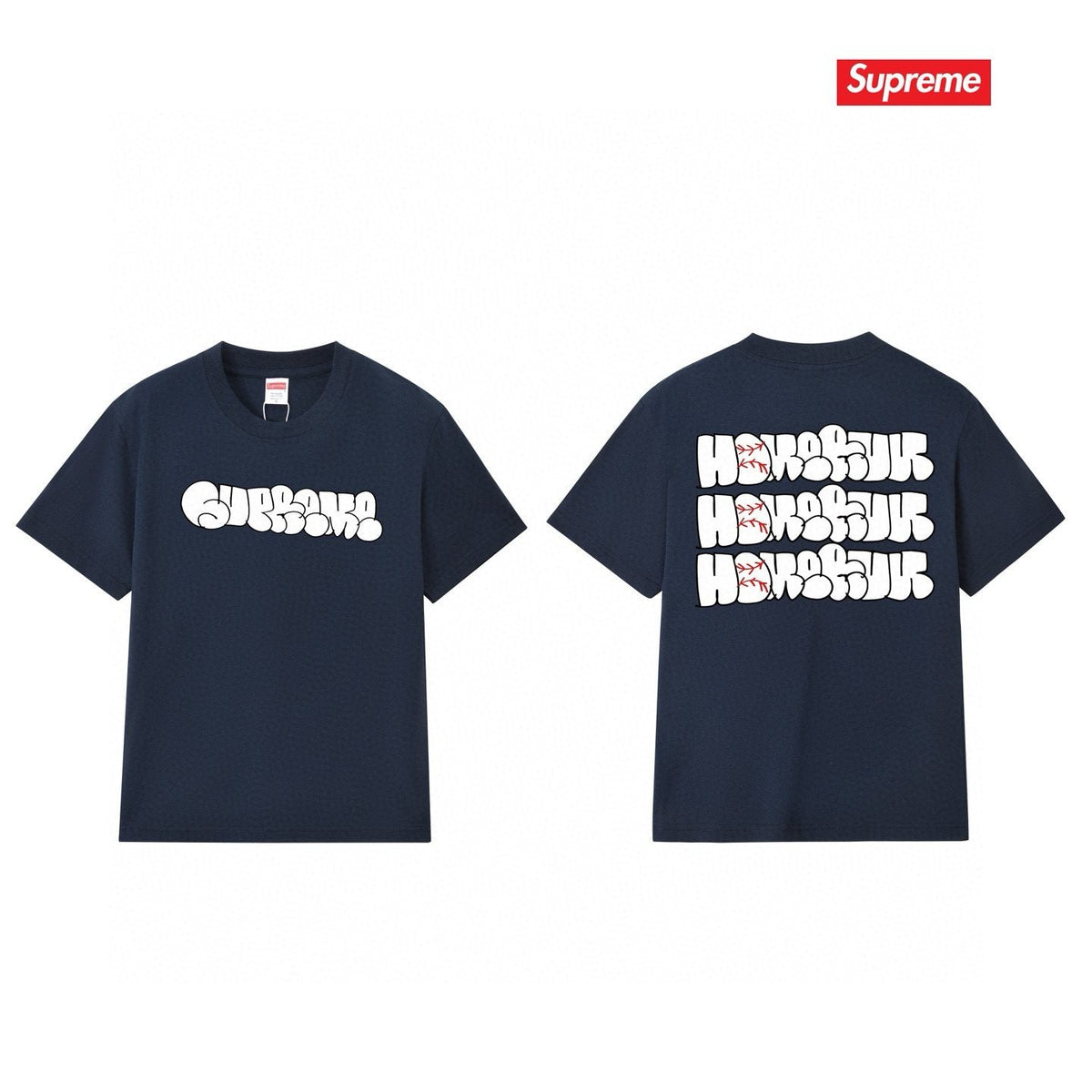 Supreme Homerun Baseball-Stitch Graphic T-Shirt