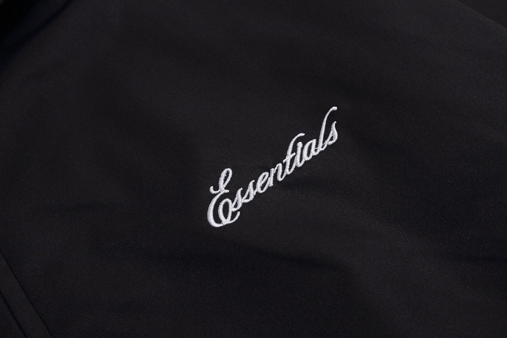 Essentials Black Half-Zip Windbreaker Jacket