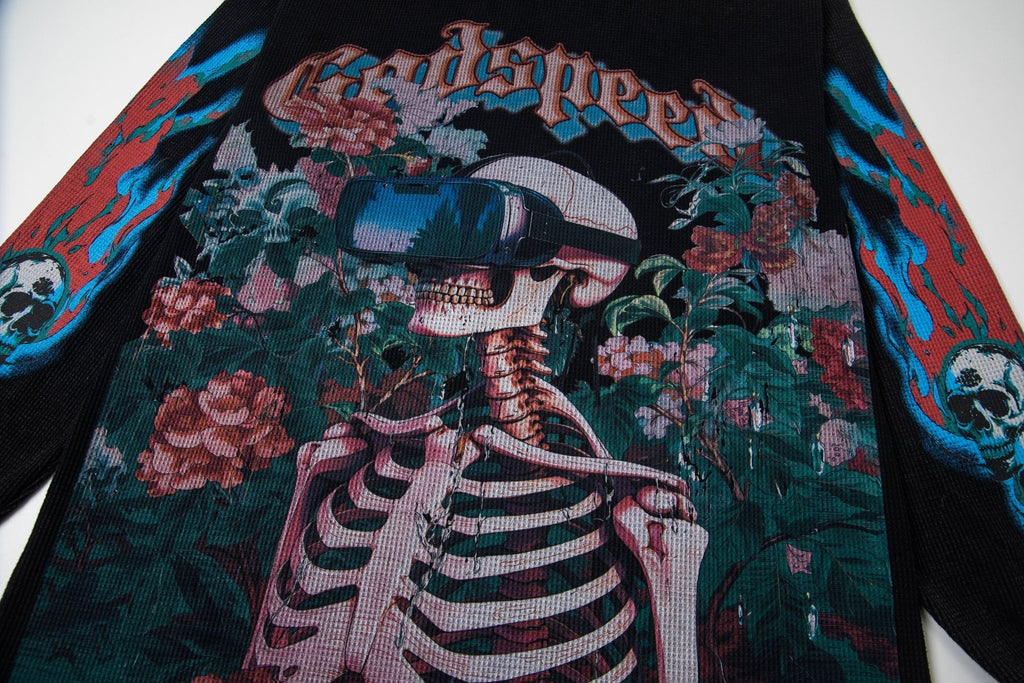 Godspeed Skeleton Floral Long-Sleeve T-Shirt