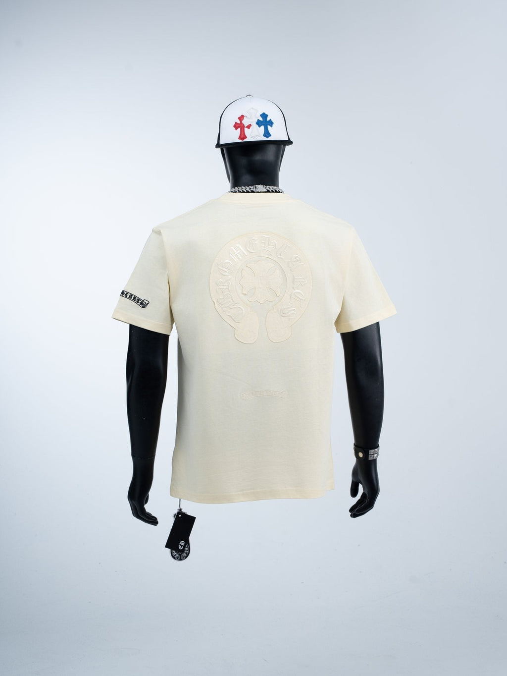Chrome Hearts Cream Horseshoe Graphic T-Shirt