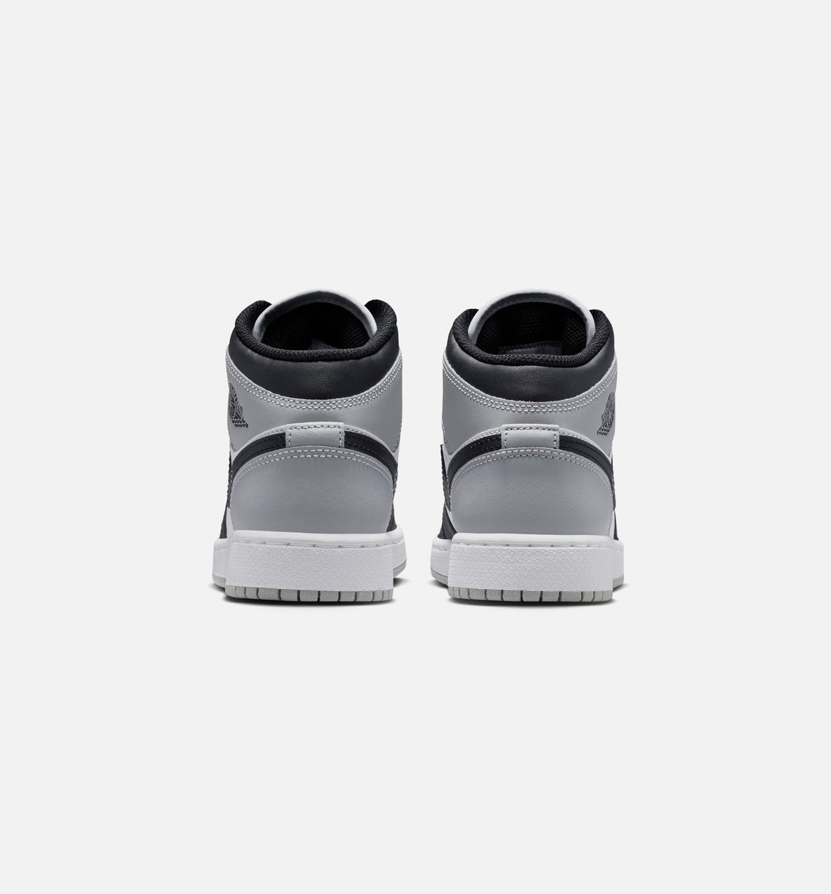Air Jordan 1 Mid Grade School Shoes – White / Light Smoke Grey / Black