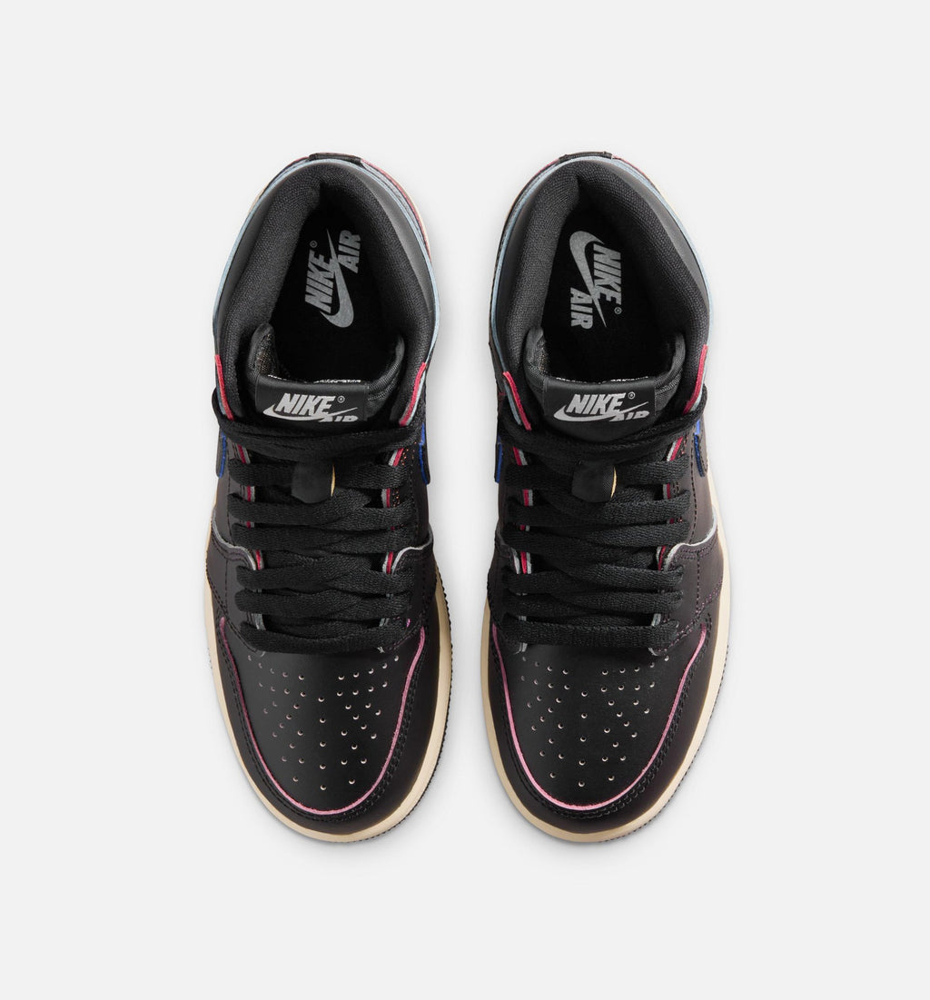 Air Jordan 1 Retro High OG Grade School Shoes – Black / Muslin