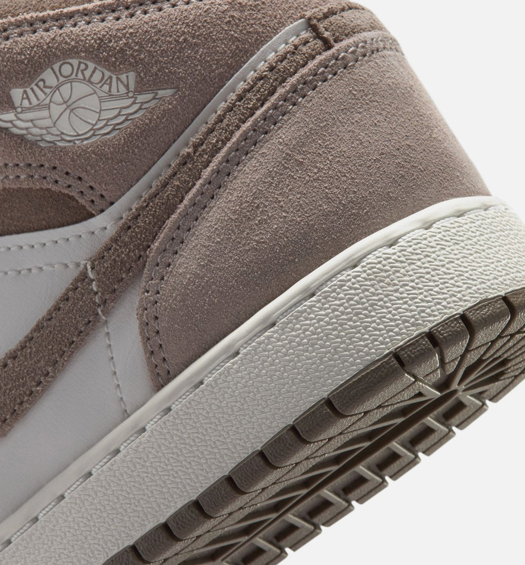Air Jordan 1 Mid Grade School Shoes – Enigma Stone / Olive Grey / Summit White