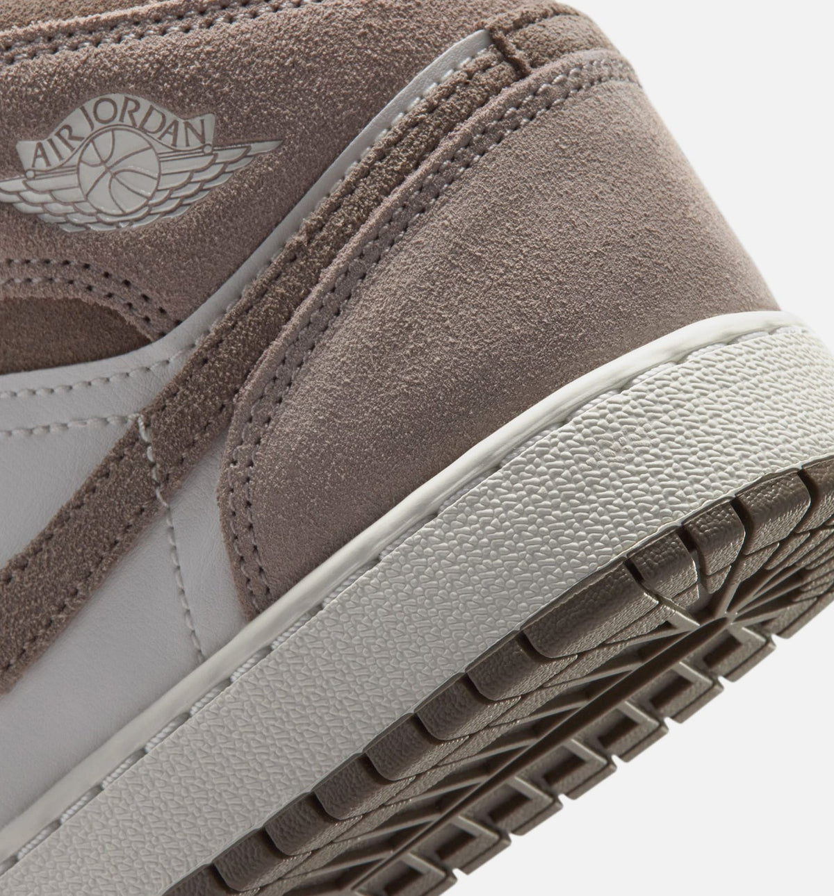 Air Jordan 1 Mid Grade School Shoes – Enigma Stone / Olive Grey / Summit White