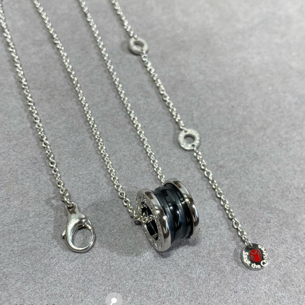 BVLGARI "Little Red Figure" Black Ceramic Necklace