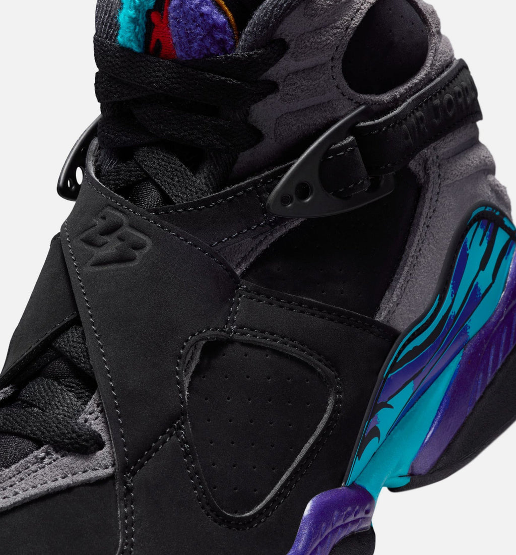 Air Jordan 8 Retro "Aqua" Big Kids' Shoe – Black/Bright Concord/Multi-Color