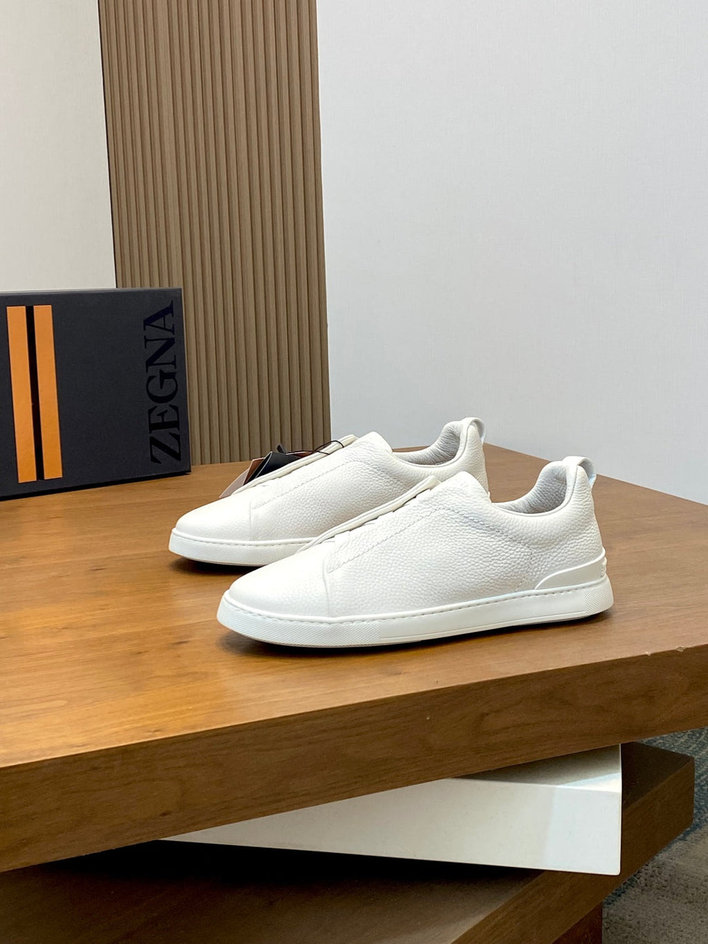 Ermenegildo Zegna Triple Stitch Deer Leather Sneakers
