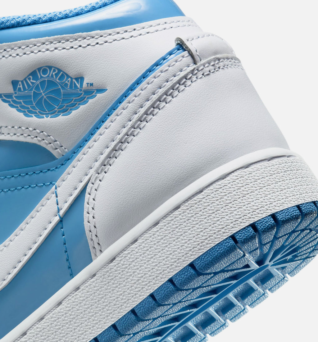 Air Jordan 1 Mid Grade School Shoes – White / Legend Blue