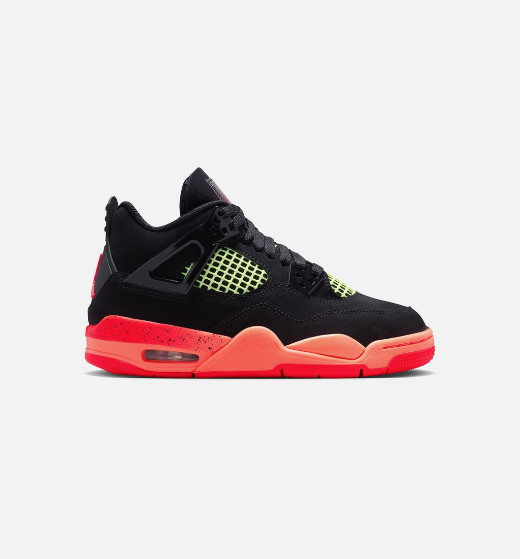 Air Jordan 4 Retro Black Infrared 23 Grade School Lifestyle Shoe – Black/Infrared 23/Bright Mango