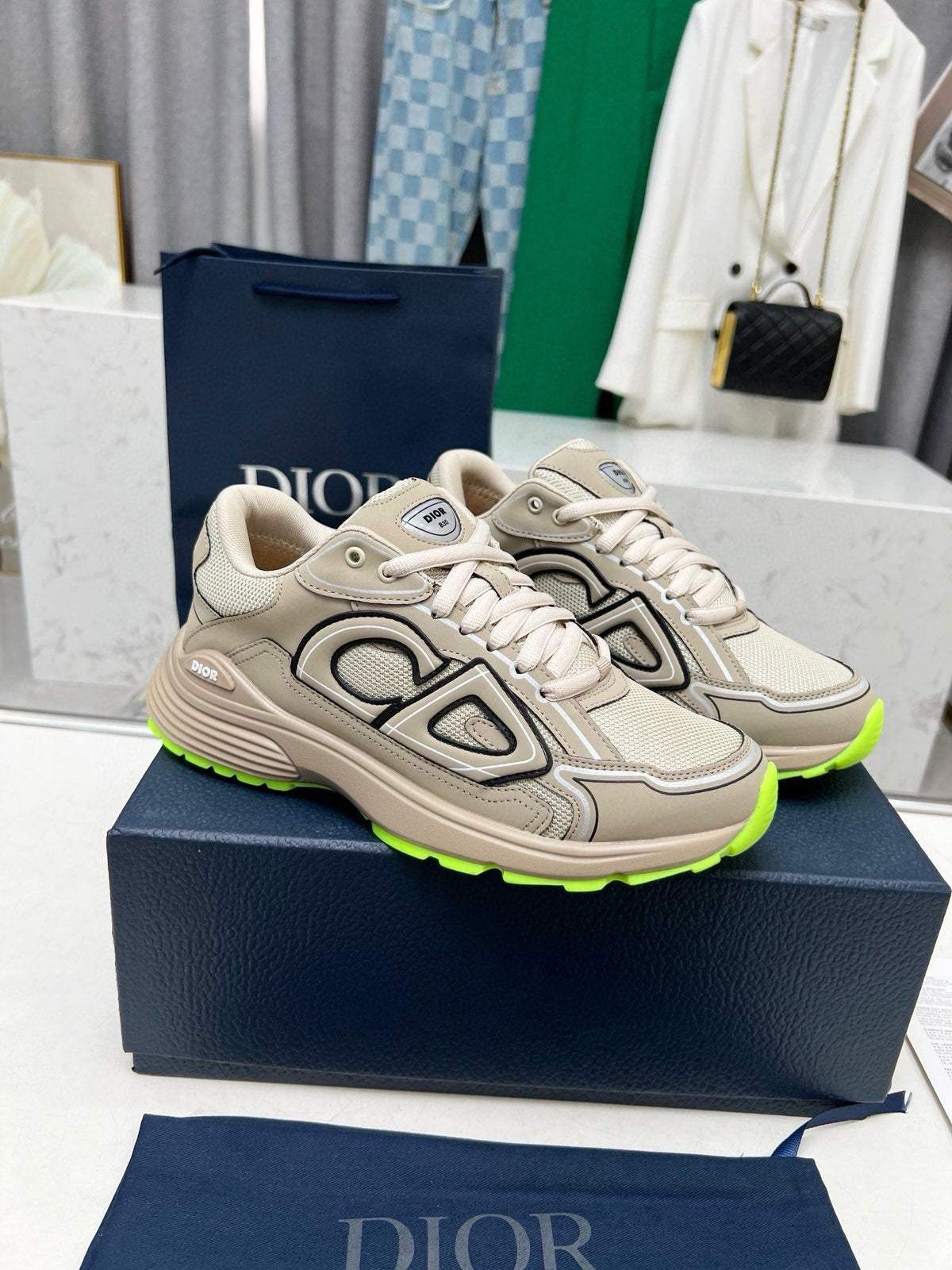 Dior B30 Unisex Mesh and Leather Sneakers