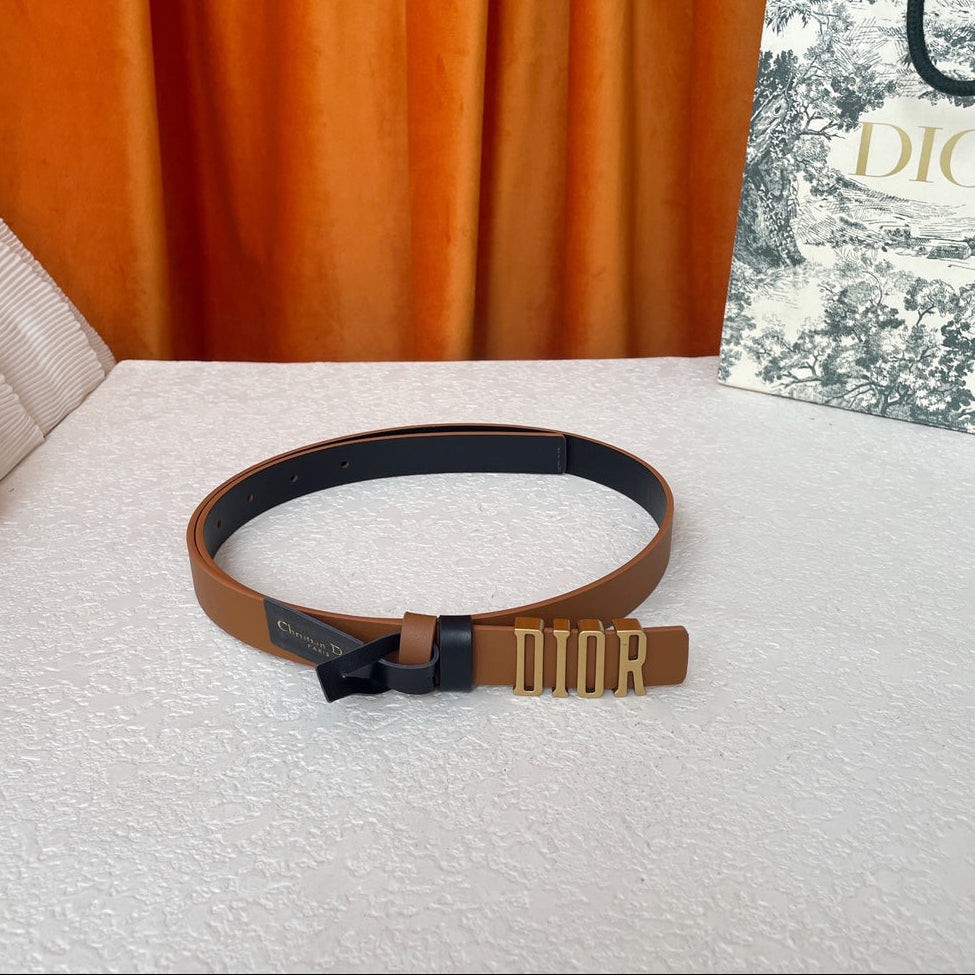 DIOR 25S BELT 20 MM IN BROWN CALFSKIN 562035