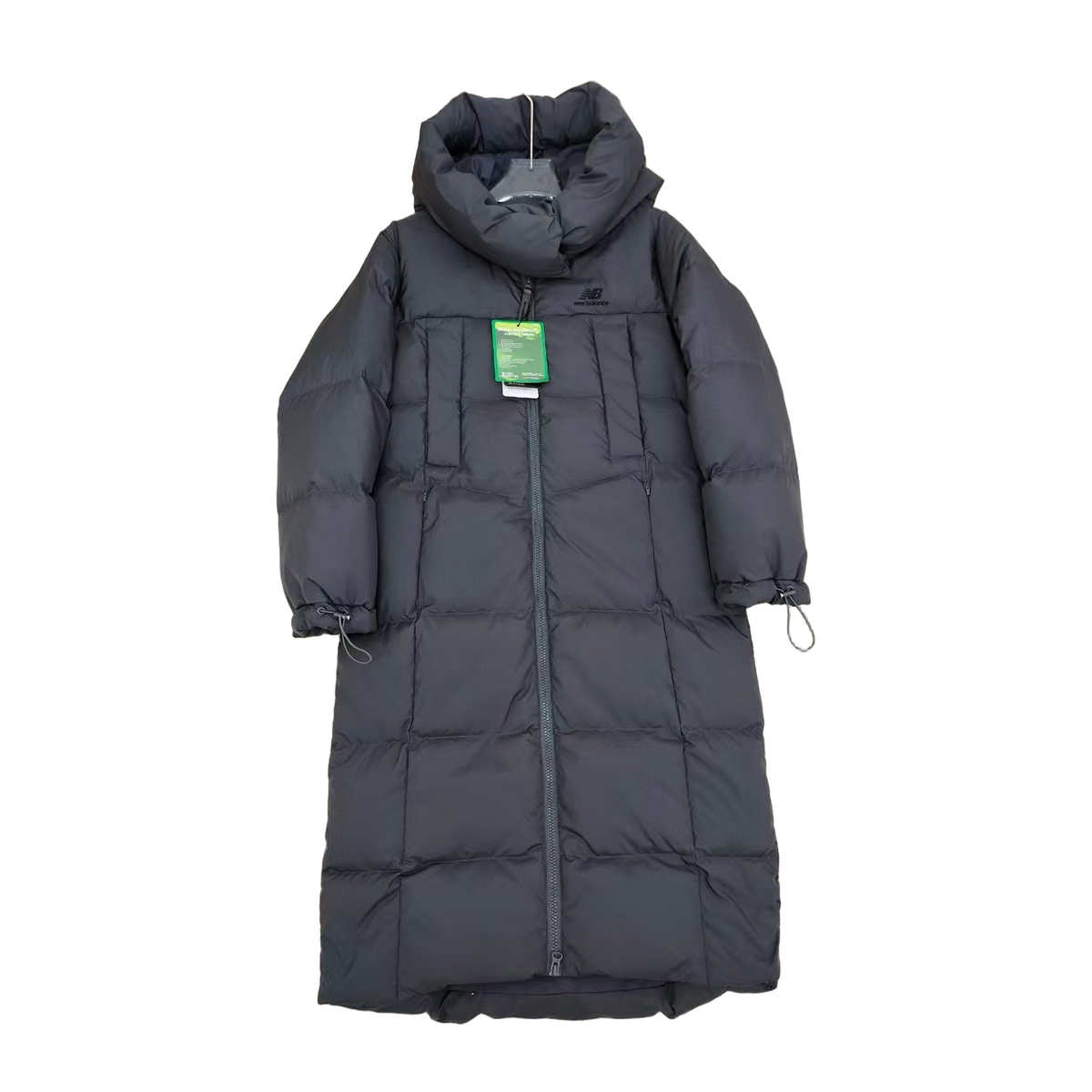 New Balance Hooded Long Puffer Coat | Black | Insulated