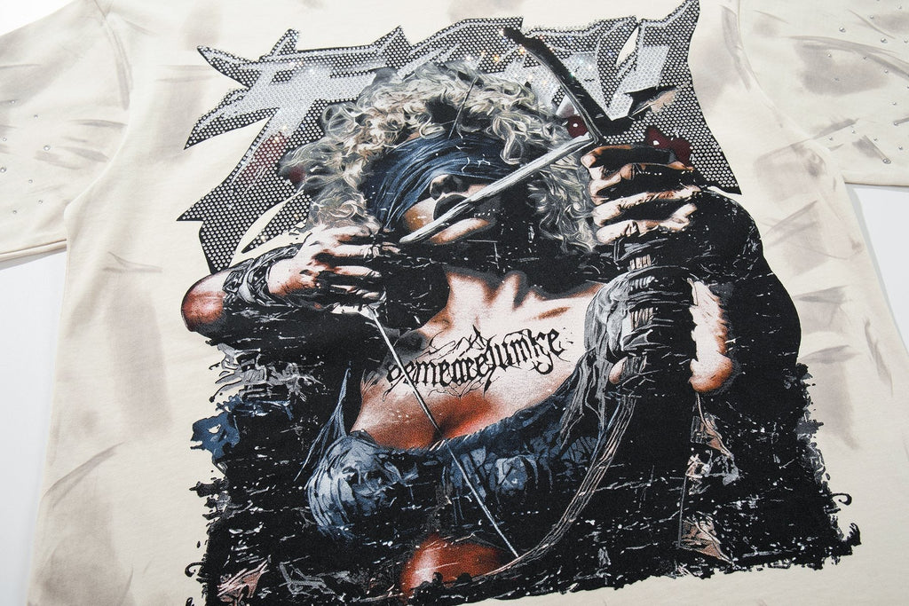 BKYS Revival Rhinestone Portrait Graphic T-Shirt