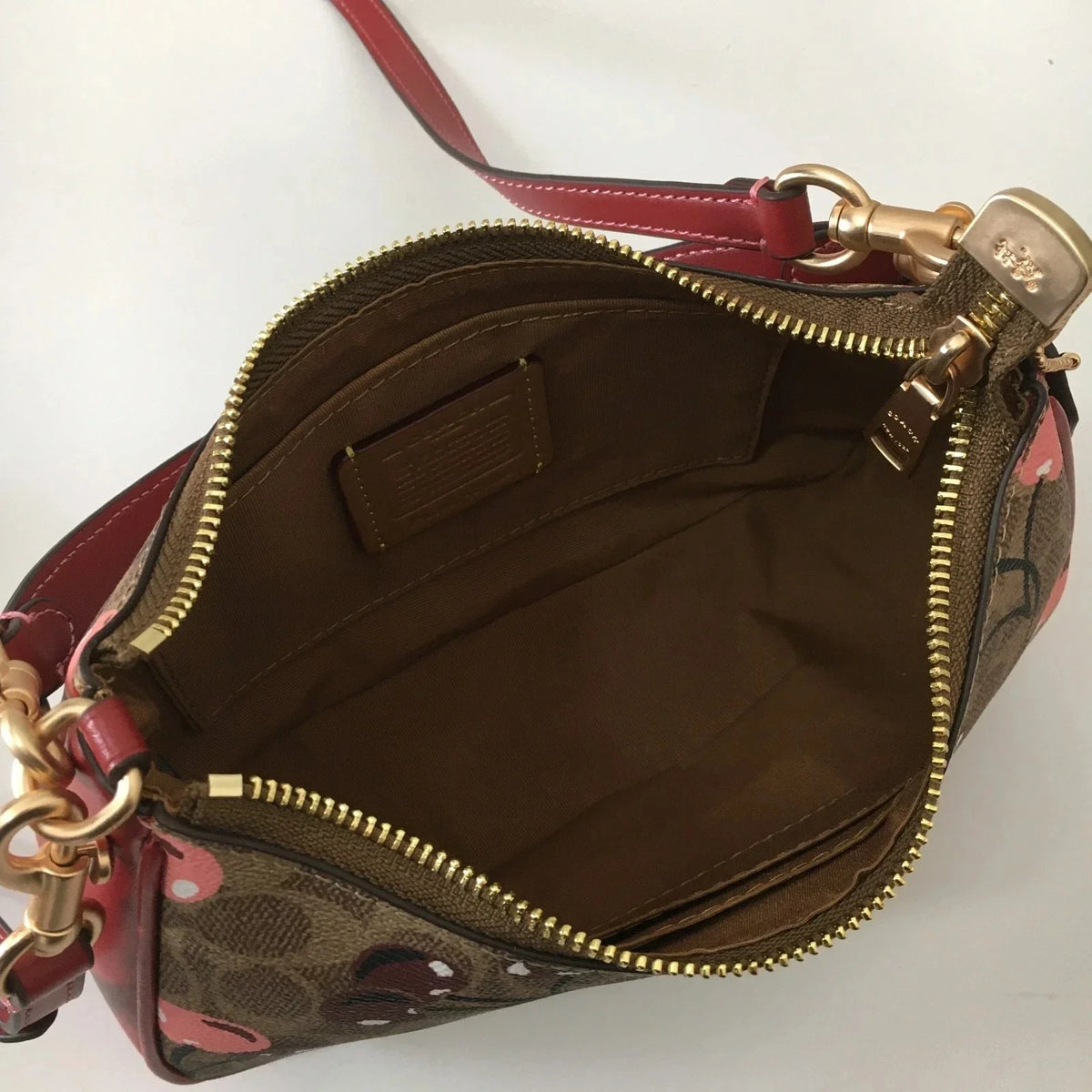 COACH Teri Shoulder Bag Signature Canvas Cherry Print