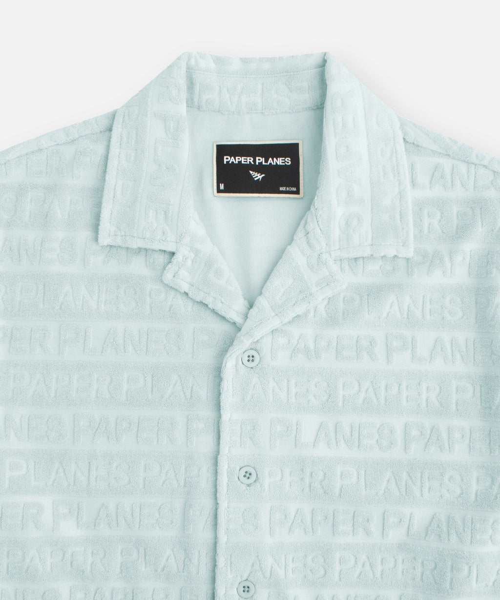 Paper Planes Beachfront Terry Cloth Button Down Shirt