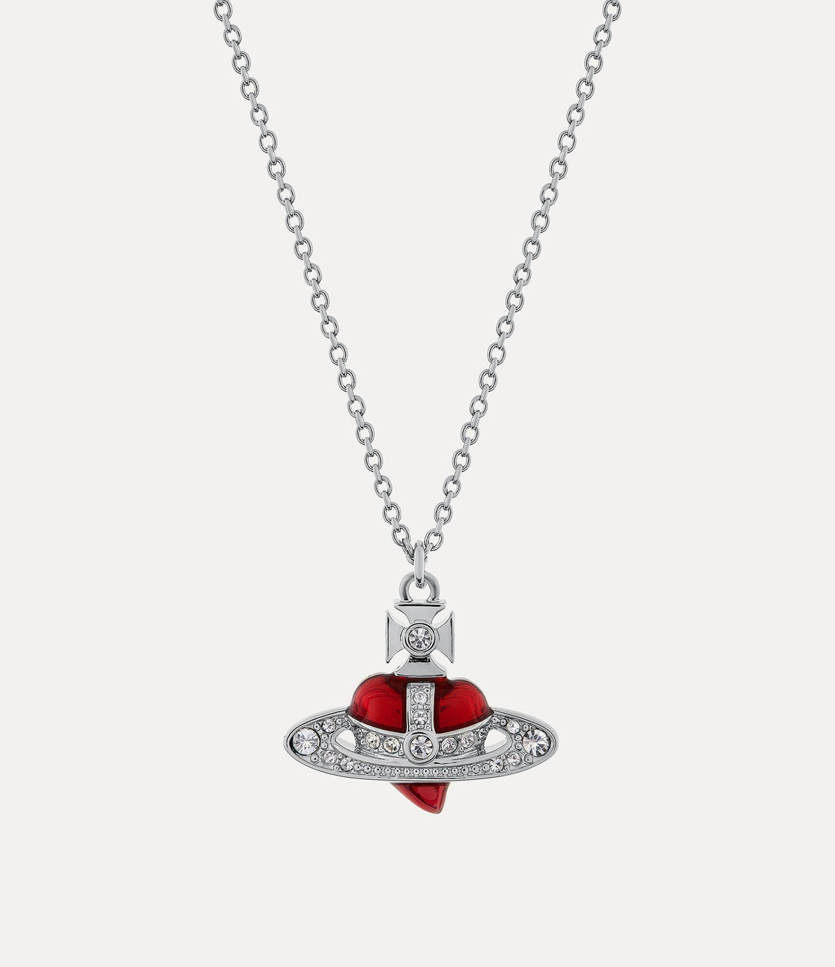 VIVIENNE WESTWOOD New Diamante Heart Pendant Necklace Brass(4 Colors)