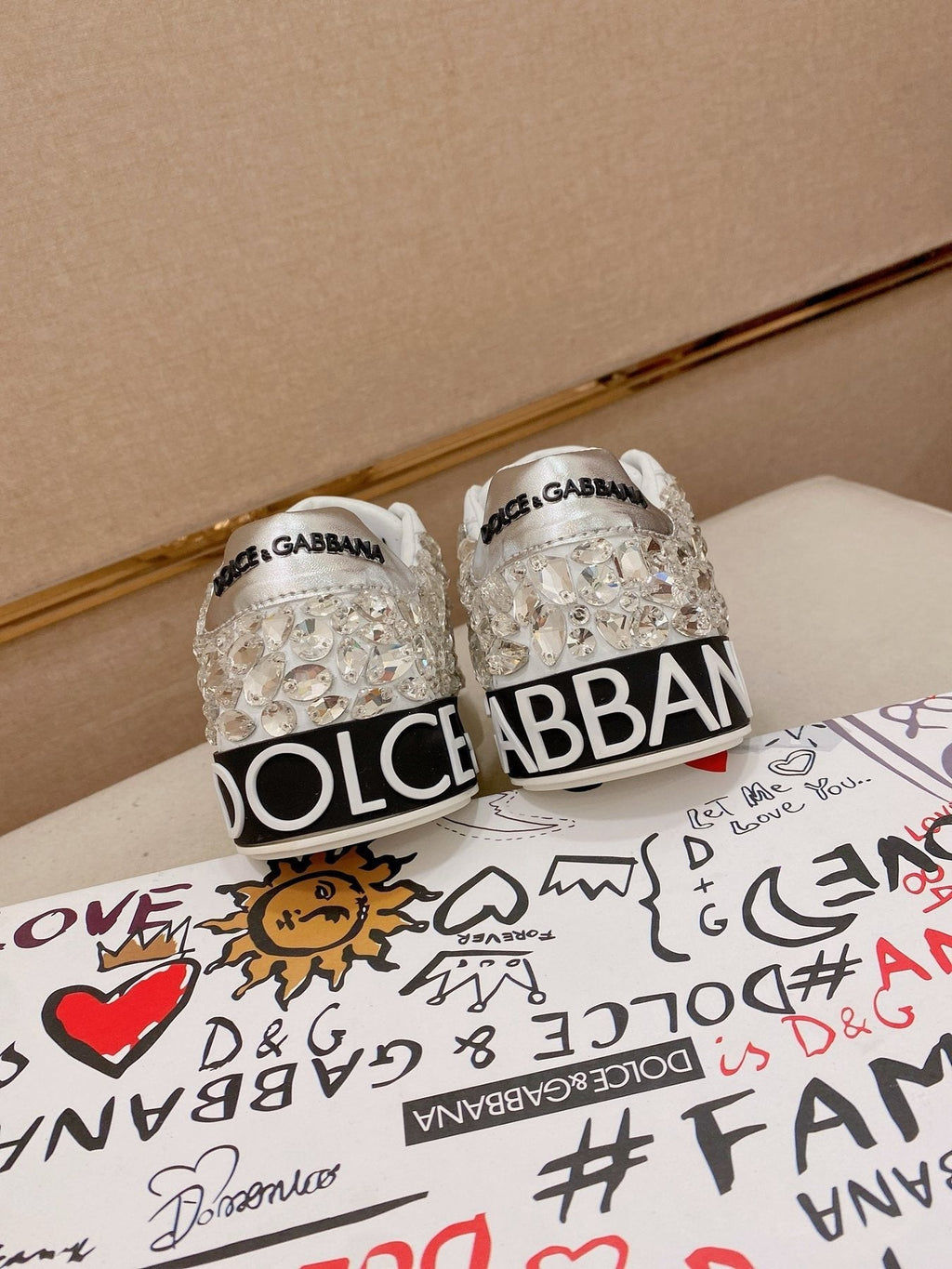 Dolce & Gabbana Crystal-Embellished Low-Top Sneakers