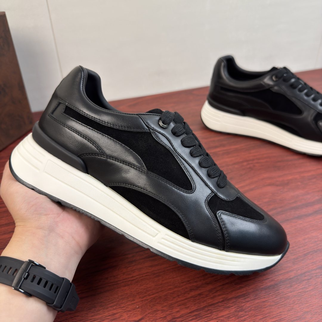 Stefano Ricci Black Paneled Sneakers