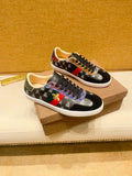 Black Multicolor Pattern Low-Top Sneakers