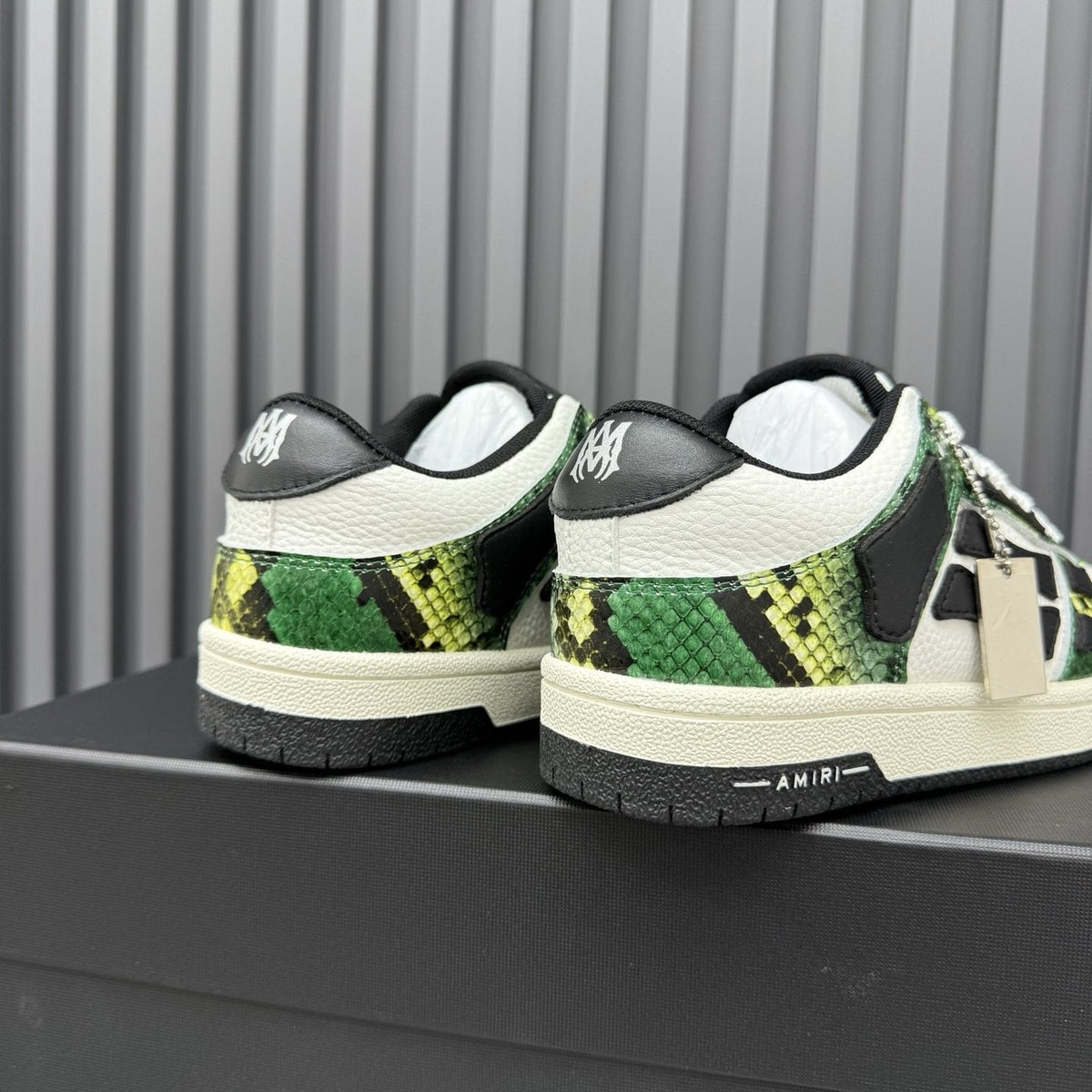 Amiri Green Patterned Low-Top Sneakers