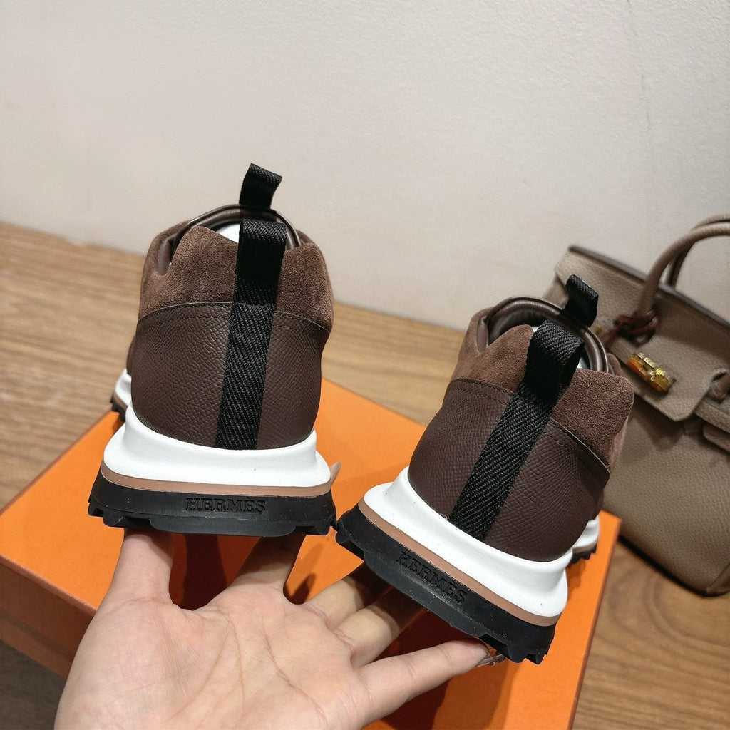 Hermes Brown Low-Top Sneakers