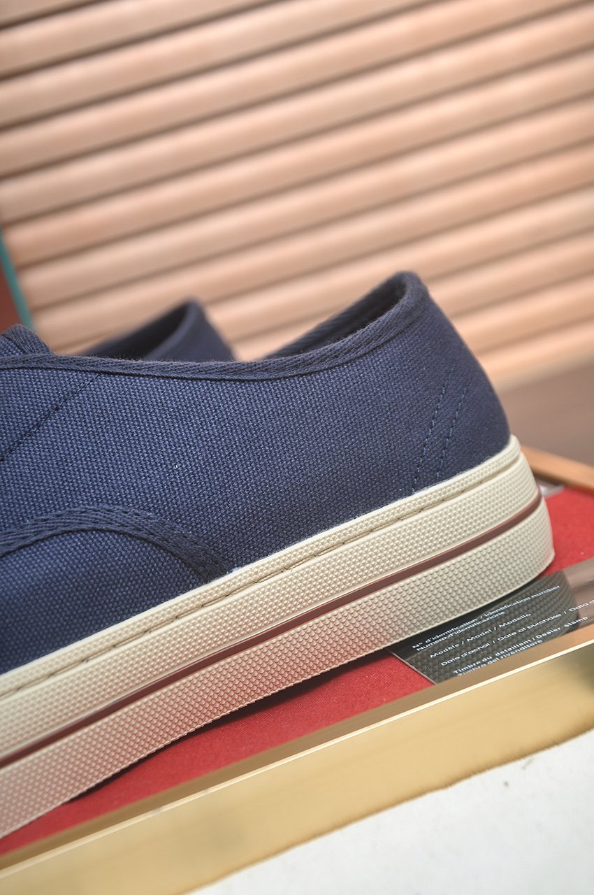 Loro Piana Navy Lace-Up Sneakers