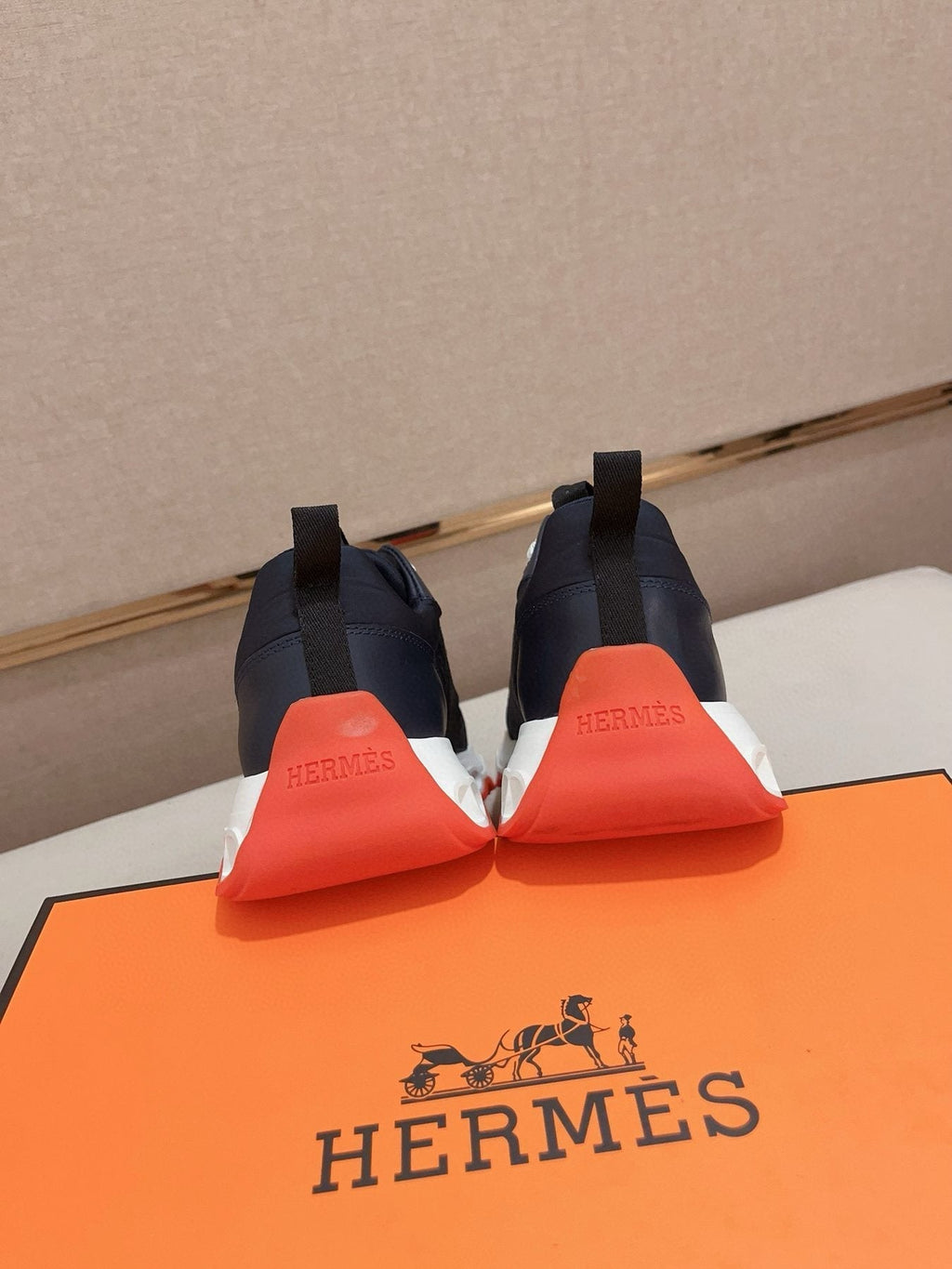 Hermès Men's Navy & White Sneakers