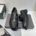 Ermenegildo Zegna Men's Black Leather Bit Loafers