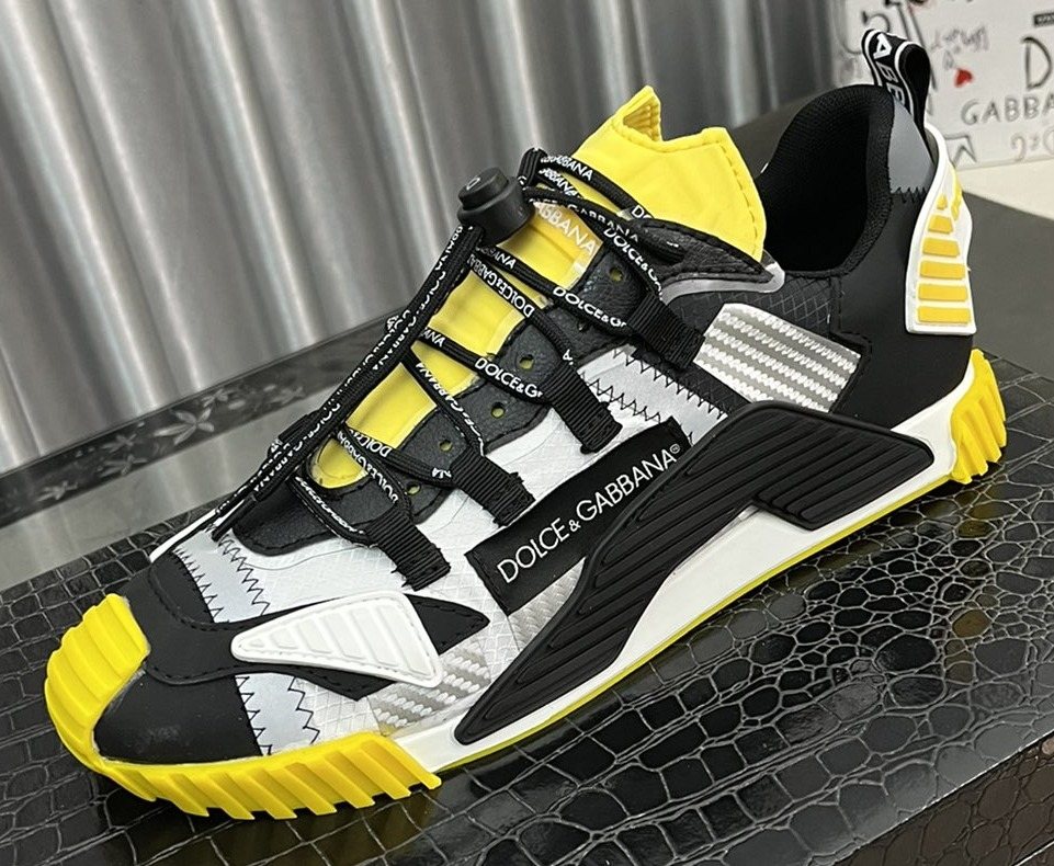Dolce & Gabbana Black, White & Yellow Sneakers