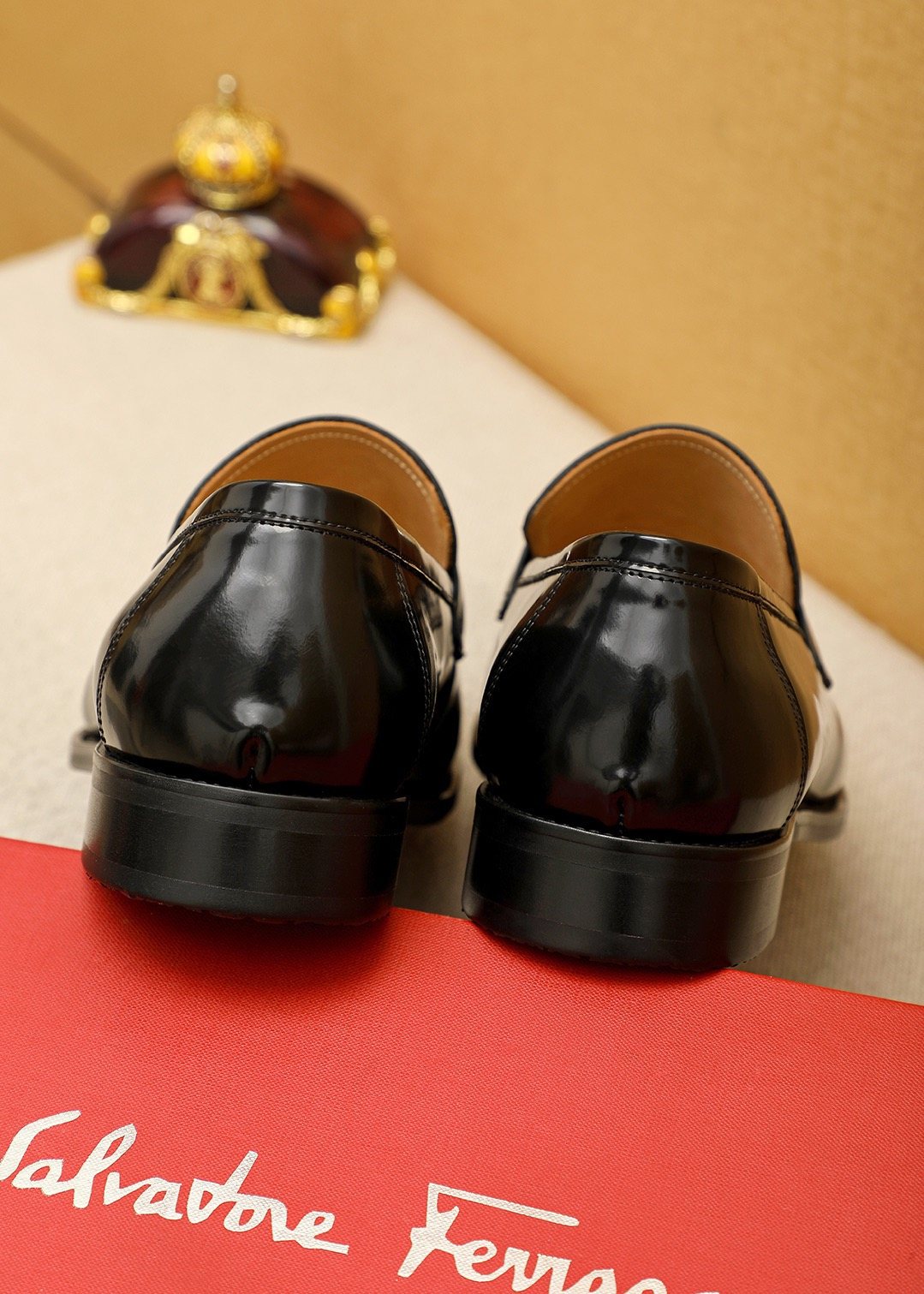 Ferragamo Black Hardware Loafers - Black Leather Upper